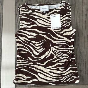 Reformation Dusk Knit Top Stampede - Size S